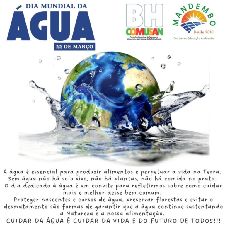 Cuidar da água é cuidar da vida e do futuro de todos!!!